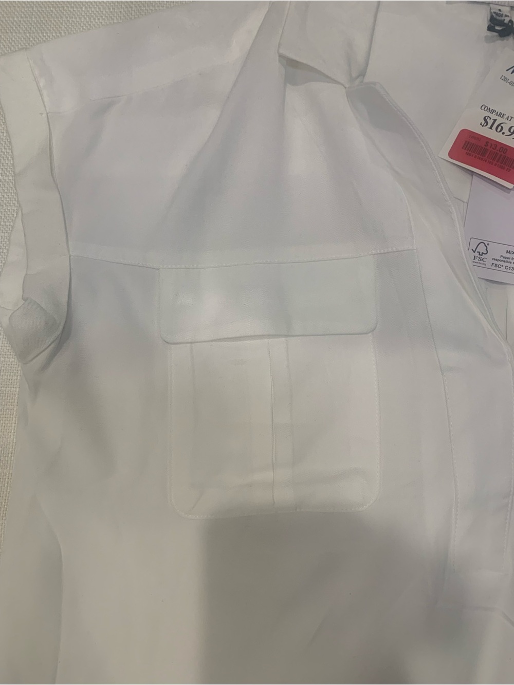 (NWT) Rose&Olive White Short-Sleeve Utility Blouse - Picture 2 of 7